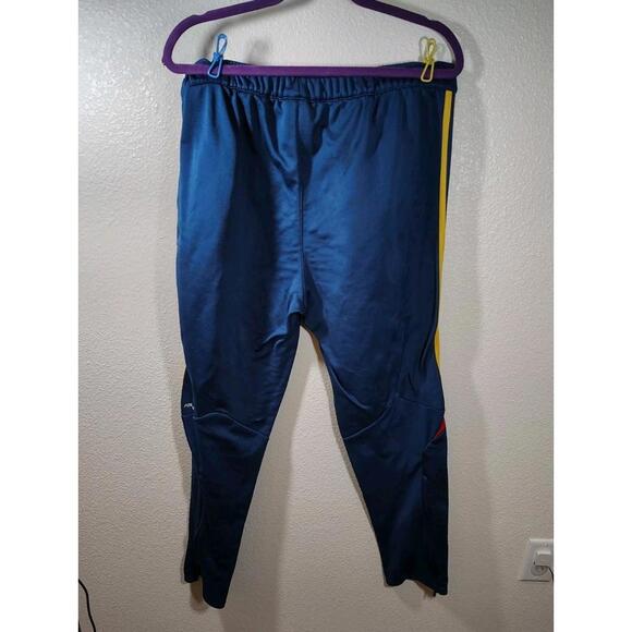 Adidas Navy Blue Red Stripe Spain Flag Sweat Pants zipper ankle Mens XL - Picture 2 of 9